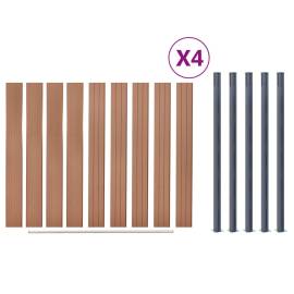 Set panouri pentru gard, maro, 699x186 cm, wpc, 8 image
