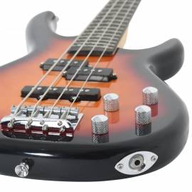 Chitara bass electrică începători, cu husă, maro/negru, 4/4 46", 7 image