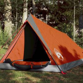 Cort camping 2 pers. gri/portocaliu 200x120x88/62cm tafta 185t