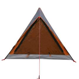 Cort camping 2 pers. gri/portocaliu 200x120x88/62cm tafta 185t, 6 image