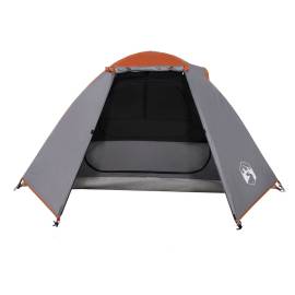Cort camping 2 persoane gri/portocaliu 224x248x118cm tafta 185t, 5 image