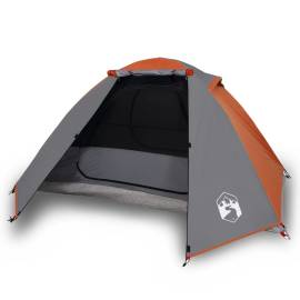 Cort camping 2 persoane gri/portocaliu 224x248x118cm tafta 185t, 2 image