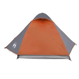 Cort camping 2 persoane gri/portocaliu 224x248x118cm tafta 185t, 7 image