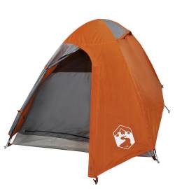 Cort camping 2 persoane gri/portocaliu 254x135x112cm tafta 185t, 4 image