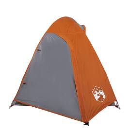 Cort camping 2 persoane gri/portocaliu 254x135x112cm tafta 185t, 6 image