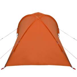 Cort camping 2 persoane gri/portocaliu 320x140x120cm tafta 185t, 8 image