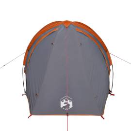 Cort camping 2 persoane gri/portocaliu 320x140x120cm tafta 185t, 6 image