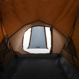 Cort camping 2 persoane gri/portocaliu 320x140x120cm tafta 185t, 9 image