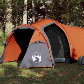 Cort camping 4 persoane gri/portocaliu 360x135x105cm tafta 185t