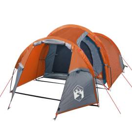 Cort camping 4 persoane gri/portocaliu 360x135x105cm tafta 185t, 4 image