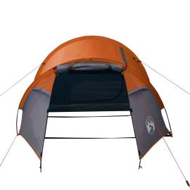 Cort camping 4 persoane gri/portocaliu 360x135x105cm tafta 185t, 6 image
