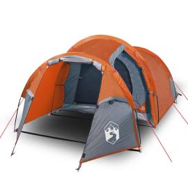 Cort camping 4 persoane gri/portocaliu 360x135x105cm tafta 185t, 2 image