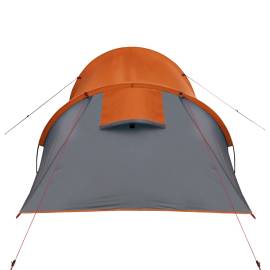 Cort camping 4 persoane gri/portocaliu 360x135x105cm tafta 185t, 9 image
