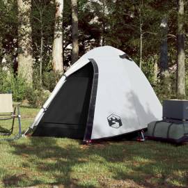 Cort de camping 2 persoane, alb, 254x135x112 cm, tafta 185t, 3 image