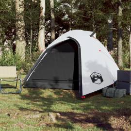 Cort de camping 2 persoane, alb, 264x210x125 cm, tafta 185t, 3 image