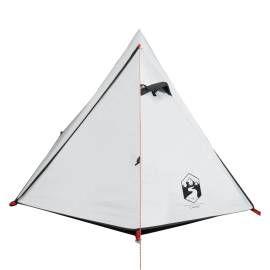 Cort de camping 2 persoane, alb, 267x154x117 cm, tafta 185t, 6 image