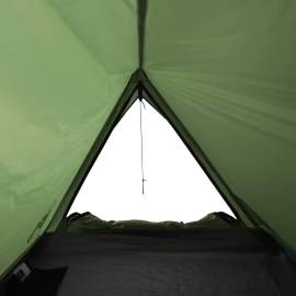 Cort de camping 2 persoane, verde, 200x120x88/62 cm, tafta 185t, 9 image