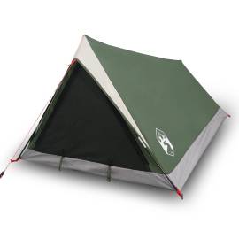 Cort de camping 2 persoane, verde, 200x120x88/62 cm, tafta 185t, 2 image
