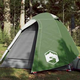 Cort de camping 2 persoane, verde, 254x135x112 cm, tafta 185t