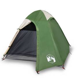Cort de camping 2 persoane, verde, 254x135x112 cm, tafta 185t, 2 image