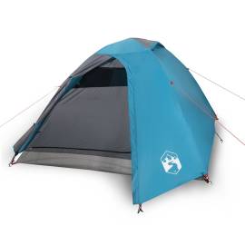 Cort de camping 2 persoane albastru, 264x210x125 cm, tafta 185t, 2 image
