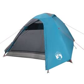Cort de camping 2 persoane albastru, 264x210x125 cm, tafta 185t, 4 image