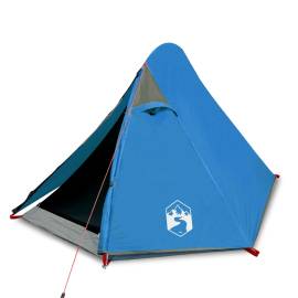 Cort de camping 2 persoane albastru, 267x154x117 cm, tafta 185t, 2 image