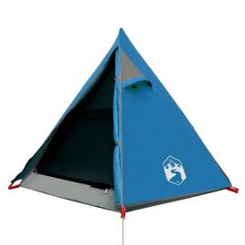Cort de camping 2 persoane albastru, 267x154x117 cm, tafta 185t, 5 image