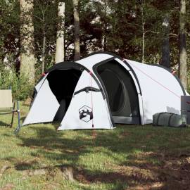 Cort de camping 3 persoane, alb, 370x185x116 cm, tafta 190t, 3 image