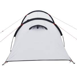 Cort de camping 3 persoane, alb, 370x185x116 cm, tafta 190t, 9 image