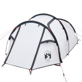 Cort de camping 3 persoane, alb, 370x185x116 cm, tafta 190t, 5 image