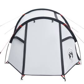 Cort de camping 3 persoane, alb, 370x185x116 cm, tafta 190t, 7 image