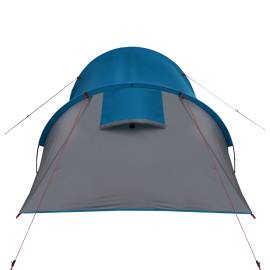 Cort de camping 3 persoane albastru, 370x185x116 cm, tafta 185t, 8 image