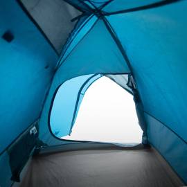Cort de camping 4 persoane albastru, 267x272x145 cm, tafta 185t, 10 image