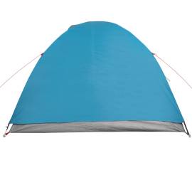Cort de camping 4 persoane albastru, 267x272x145 cm, tafta 185t, 8 image