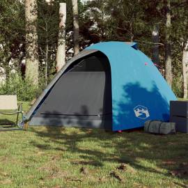 Cort de camping 4 persoane albastru, 267x272x145 cm, tafta 185t, 3 image