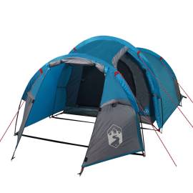 Cort de camping 4 persoane albastru, 360x135x105 cm, tafta 185t, 4 image