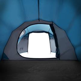 Cort de camping 4 persoane albastru, 360x135x105 cm, tafta 185t, 9 image