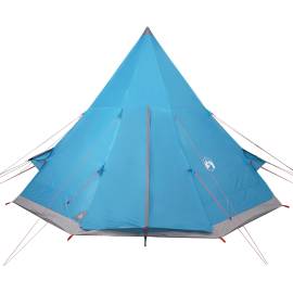 Cort de camping 4 persoane albastru, 367x367x259 cm, tafta 185t, 6 image