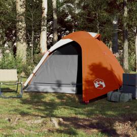 Cort camping 2 persoane gri/portocaliu 264x210x125cm tafta 185t, 3 image