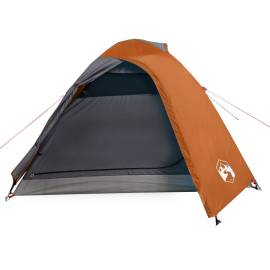 Cort camping 2 persoane gri/portocaliu 264x210x125cm tafta 185t, 5 image