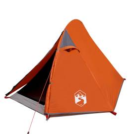 Cort camping 2 persoane gri/portocaliu 267x154x117cm tafta 185t, 4 image