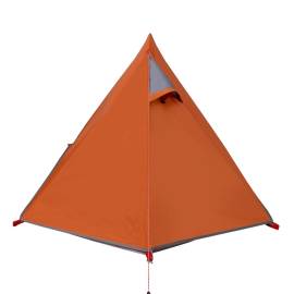 Cort camping 2 persoane gri/portocaliu 267x154x117cm tafta 185t, 8 image