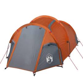 Cort camping 3 persoane gri/portocaliu 370x185x116cm tafta 185t, 5 image