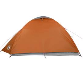 Cort camping 4 persoane gri/portocaliu 267x272x145cm tafta 185t, 7 image