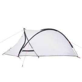 Cort de camping 2 persoane, alb, 320x140x120 cm, tafta 185t, 7 image