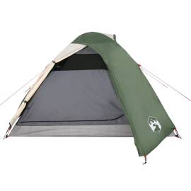 Cort de camping 2 persoane, verde, 264x210x125 cm, tafta 185t, 5 image