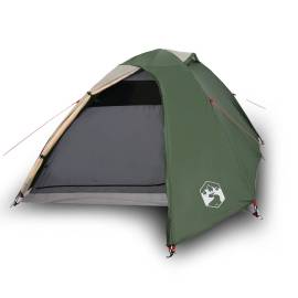 Cort de camping 2 persoane, verde, 264x210x125 cm, tafta 185t, 2 image