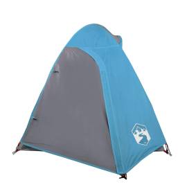 Cort de camping 2 persoane albastru, 254x135x112 cm, tafta 185t, 6 image
