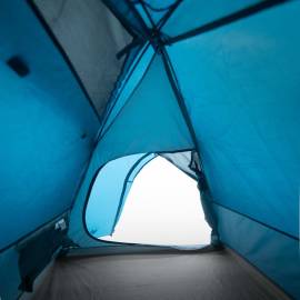 Cort de camping 2 persoane albastru, 254x135x112 cm, tafta 185t, 10 image